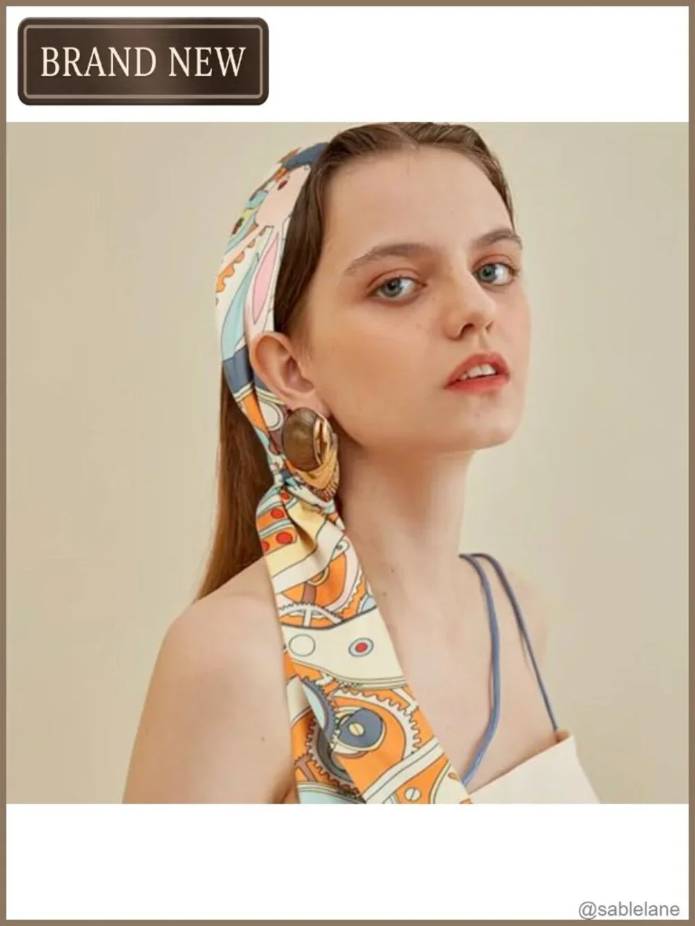 Silk Feel Polyester Satin Scarf - Head Wrap Hair Band 7x59